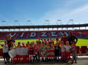 Przedszkolaki na Stadionie Widzewa Łódź